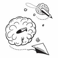 Clean Brain and Paper Airplane concept as A brain with a paper airplane and ample copy space symbolizing creativity and forward thinking in Photo Stock Concept vector