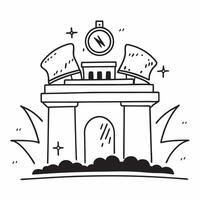 Clean Brandenburg Gate and Berlin Wall concept as Brandenburg Gate with Berlin Wall and ample copy space symbolizing the historic and modern landmarks of Berlin in Photo Stock Concept vector