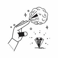 Clean Brain and Light Prism concept as A brain with a light prism and ample copy space symbolizing clarity and multifaceted thinking in Photo Stock Concept vector