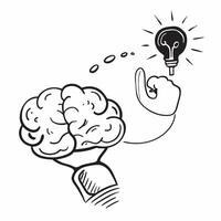 Clean Brain and Idea Symbol concept as A brain with an idea symbol and ample copy space representing creativity and inspiration in Photo Stock Concept vector