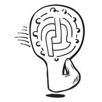 Clean Brain and Labyrinth concept as A brain with a labyrinth and ample copy space symbolizing complex thought processes and challenges in Photo Stock Concept vector