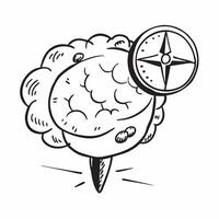 Clean Brain and Compass concept as A brain with a compass and ample copy space symbolizing direction and thoughtful navigation in Photo Stock Concept vector