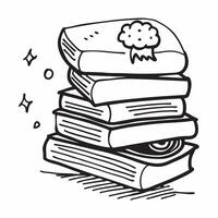 Clean Books and Brain concept as A stack of books with a brain symbol and ample copy space representing knowledge and thinking in Photo Stock Concept vector