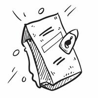 Clean Blank packaging bag and a branding sketch symbolizing concept development with ample space for text concept as A blank packaging bag with a branding sketch representing the early vector