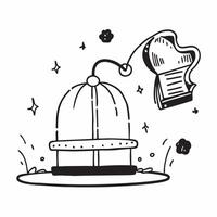 Clean Birdcage and Swing concept as Birdcage with a swing and ample space for text symbolizing the playful habitat of pet birds in Photo Stock Concept vector