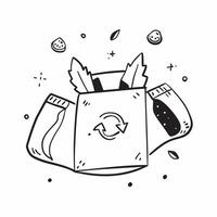 Clean Biodegradable packaging and a recycle symbol symbolizing eco friendly packaging with ample space for text concept as Biodegradable packaging with a recycle symbol representing eco vector