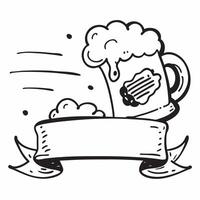 Clean Beer mug and a pretzel symbolizing classic pub snacks with ample space for text concept as A frothy beer mug and a pretzel representing classic pub snacks and beverages with blank vector