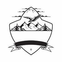 Clean Bald eagle and a mountain symbolizing natural beauty and freedom with ample space for text concept as A bald eagle flying over a mountain range representing the natural beauty and vector