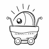 Clean Baby carriage icon with copy space on a white background concept as A image of a baby carriage icon with generous copy space on a white background ideal for baby transport a vector