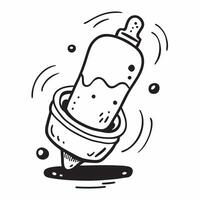 Clean Baby bottle icon with copy space on a blue background concept as A image of a baby bottle icon with ample copy space on a blue background perfect for newborn and infant care Set 2 vector