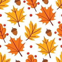 Clean Autumn leaves seamless tile pattern with vibrant reds and oranges for cozy home interiors concept as Vibrant red and orange autumn leaves arranged seamlessly for creating cozy and vector