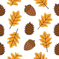 Clean Autumn forest seamless tile pattern with towering trees and colorful foliage for woodland themed spaces concept as Towering autumn trees and colorful foliage arranged seamlessly to vector
