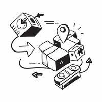 Clean Automation logistic symbol with copy space for project planning concept as An artistic rendering of an automation logistic symbol with spacious copy space suitable for project plan Set 5 vector