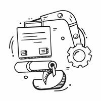 Clean Automation logistic icon with space for text and graphics on a blue background concept as A modern automation logistic icon design featuring space for both text and graphics on a b vector