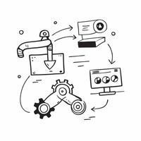 Clean Automation logistic illustration with copy space for business reports concept as A visually appealing automation logistic illustration with copy space designed to enhance business Set 4 vector