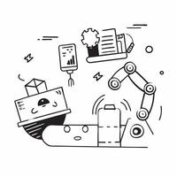 Clean Automation logistic illustration with copy space for business reports concept as A visually appealing automation logistic illustration with copy space designed to enhance business vector