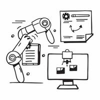 Clean Automated conveyor system and a data analysis chart symbolizing data driven warehouse automation in double exposure with copy space concept as An automated conveyor system blended vector