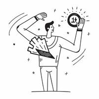 Clean Athlete with a medal and a racing bib symbolizing dreams of competitive success with space for writing concept as An athlete holding a medal and a racing bib representing dreams o vector