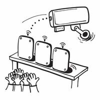 Clean Assembly line illustration with blank area for customizable text concept as A creative depiction of an assembly line illustration featuring a blank area for customizable text ideal vector