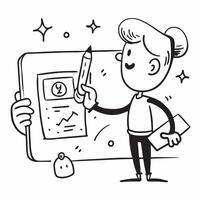 Clean Artist with a sculpture and a blueprint representing dreams of artistic success with ample space for text concept as An artist holding a small sculpture and a blueprint symbolizin vector