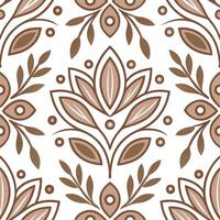 Clean Art nouveau floral seamless pattern with earthy tones for natural decor concept as Organic art nouveau floral elements seamlessly patterned using earthy color tones for natural int vector
