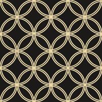 Clean Art Deco seamless pattern with retro circles and gold accents on black background concept as Create a seamless pattern featuring retro circles with gold accents on a black backgrou vector