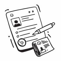 Clean Application form and pen icon with copy space for social media posts concept as An illustrative application form and pen icon with copy space tailored for social media posts and di vector
