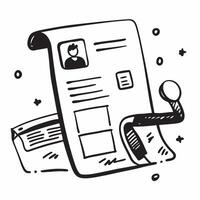Clean Application form and job listing icon with ample space for text and graphics concept as An iconographic application form and job listing design offering ample space for both text a vector