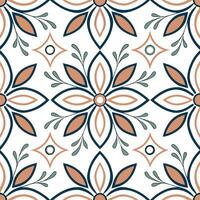 Clean Art deco botanical seamless pattern with symmetrical design for stylish interiors concept as Symmetrical art deco botanical elements seamlessly patterned for chic and stylish inter vector