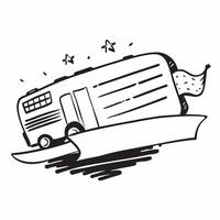 Clean American flag and a school bus symbolizing education with ample space for text concept as An American flag next to a yellow school bus representing the importance of education in vector