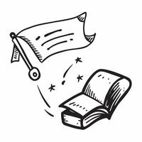 Clean American flag and a graduation cap symbolizing education and success with ample space for text concept as An American flag next to a graduation cap representing the importance of vector
