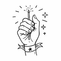 Clean American flag and a hand holding a sparkler symbolizing celebration with ample space for text concept as An American flag with a hand holding a sparkler representing the spirit of vector