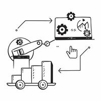 Clean AGV and an efficiency graph symbolizing automated guided vehicle optimization in double exposure with copy space concept as An AGV blended with an efficiency graph representing au vector