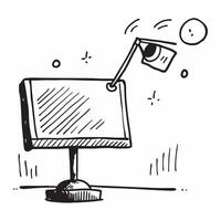 Clean Adjustable monitor stand and a blue light filter symbolizing screen ergonomics and eye health with ample space for text concept as An adjustable monitor stand and a blue light fil vector