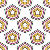 Clean Abstract retro polygon seamless pattern bright hues on white background suitable for stationery concept as Designing abstract seamless pattern with retro polygon shapes in bright h Set 6 vector