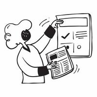 Clean Accountant with a ledger and a calculator indicating finance and calculation with space for notes concept as An accountant with a ledger and a calculator symbolizing finance and c vector