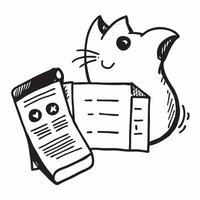Clean A cat and a savings ledger symbolizing tracking savings in double exposure with copy space concept as A cat blended with a savings ledger representing the tracking of savings and vector