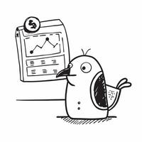 Clean A penguin and a savings graph symbolizing monitored savings in double exposure with copy space concept as A penguin blended with a savings graph representing monitored savings and vector