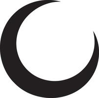 Crescent moon shape and Eid Mubarak concept silhouette in black style vector