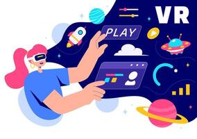 The Metaverse Awaits a Illustration of Virtual Reality and Future Innovation vector