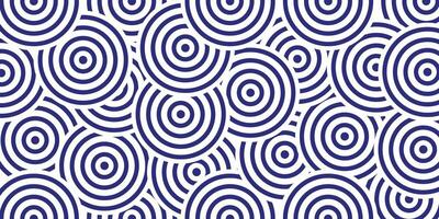A captivating background featuring a repeating pattern of concentric circles in shades of navy blue and white. vector