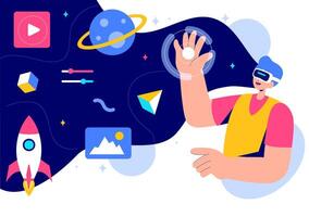 Metaverse and Beyond a Image Exploring the Future of Virtual Reality vector