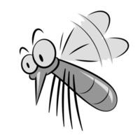 Cartoon drawing of a flying mosquito, cute and bright design. vector