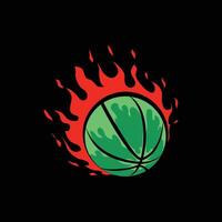 A basketball ball with fire on it vector