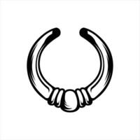 An image of a black and white ring vector