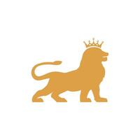 A lion with a crown on its head vector