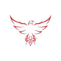 A red eagle with wings spread out vector