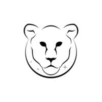 A black and white lion head on a white background vector