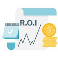 investment and return, investment profit increase report and calendar vector