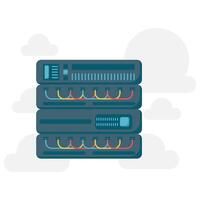 cloud computing, data center, central server vector